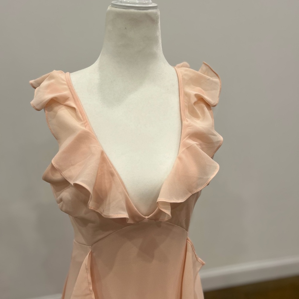 Lulu's Peach Ruffle Maxi Dress - Picture 2 of 6